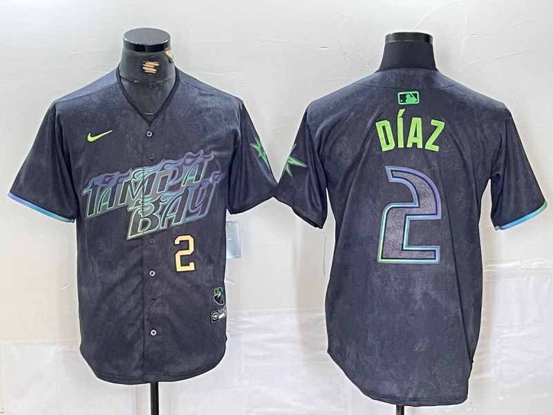 Men Tampa Bay Rays 2 Yandy Diaz Nike MLB Limited City Connect Black 2024 Jersey style 6